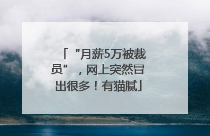 “月薪5万被裁员”，网上突然冒出很多！有猫腻